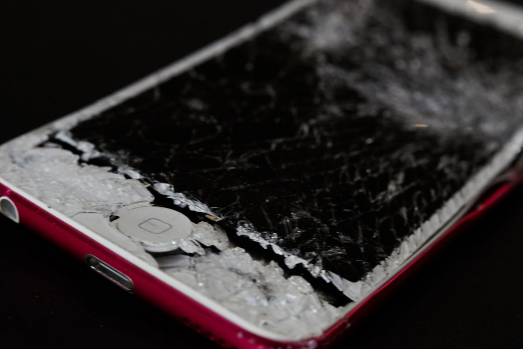 smashed phone screen